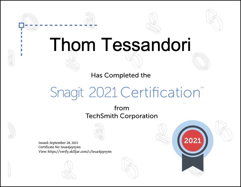 Techsmith SnagIt Techniques for Feedback and Organizational Communication for Thom Tessandori